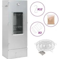 vidaXL BBQ-rookoven met koude rookgenerator gegalvaniseerd staal
