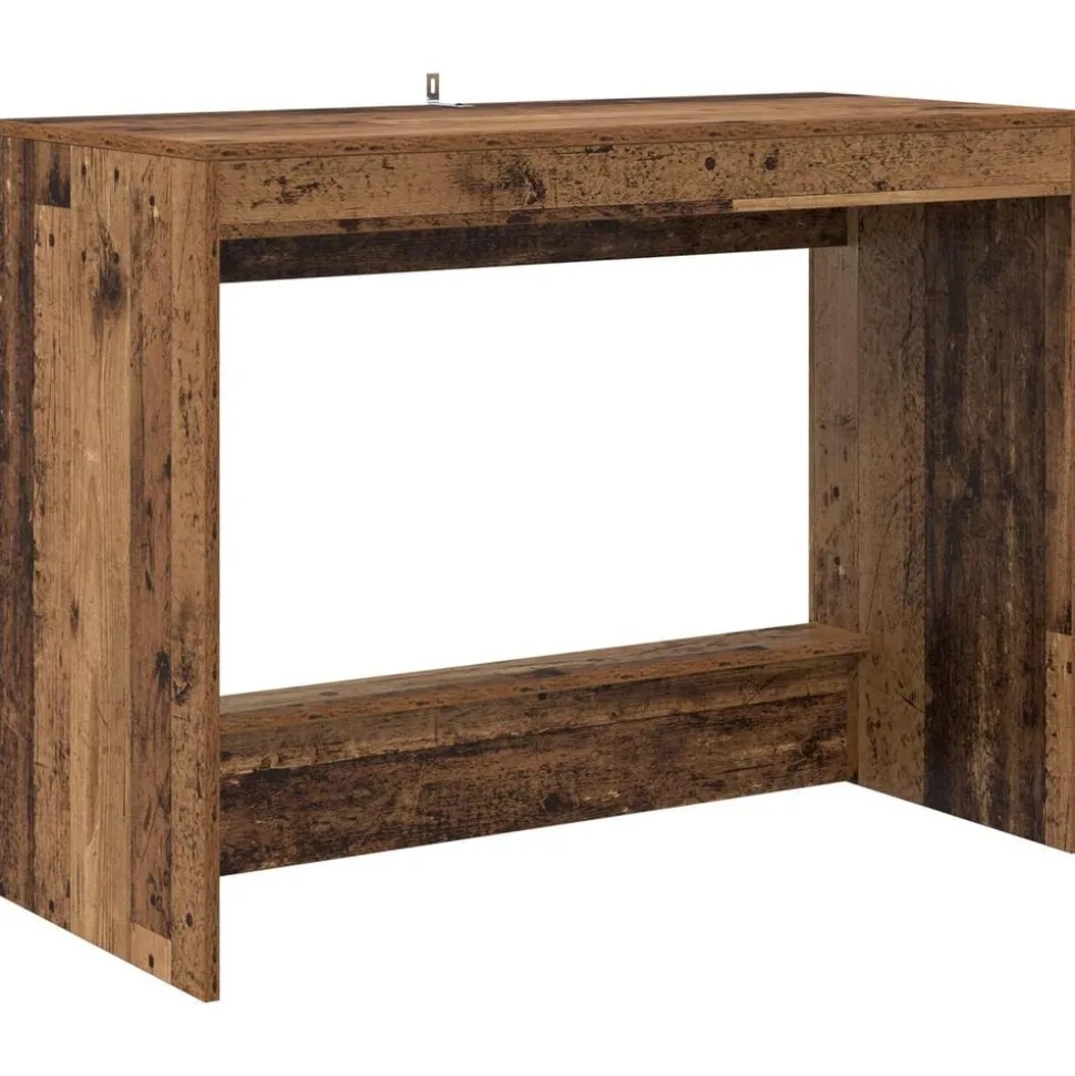 vidaXL Bed Bureau Oudhout 100 x 45 x 75 cm Bewerkt hout
