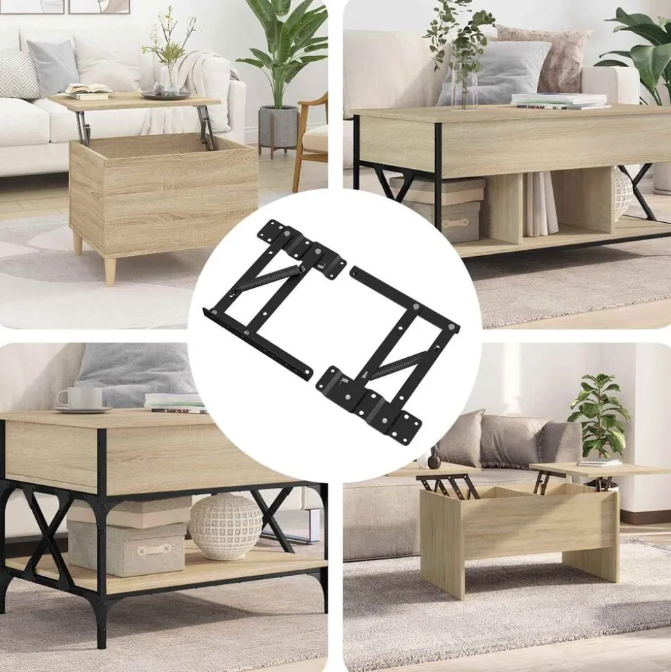 vidaXL Bed liftmechanisme 2 pcs Zwart 340 x 95 x 40 mm IJzer