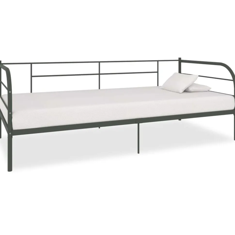 vidaXL Bedbank metaal grijs 90x200 cm