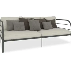 vidaXL Bedbank metaal grijs 90x200 cm