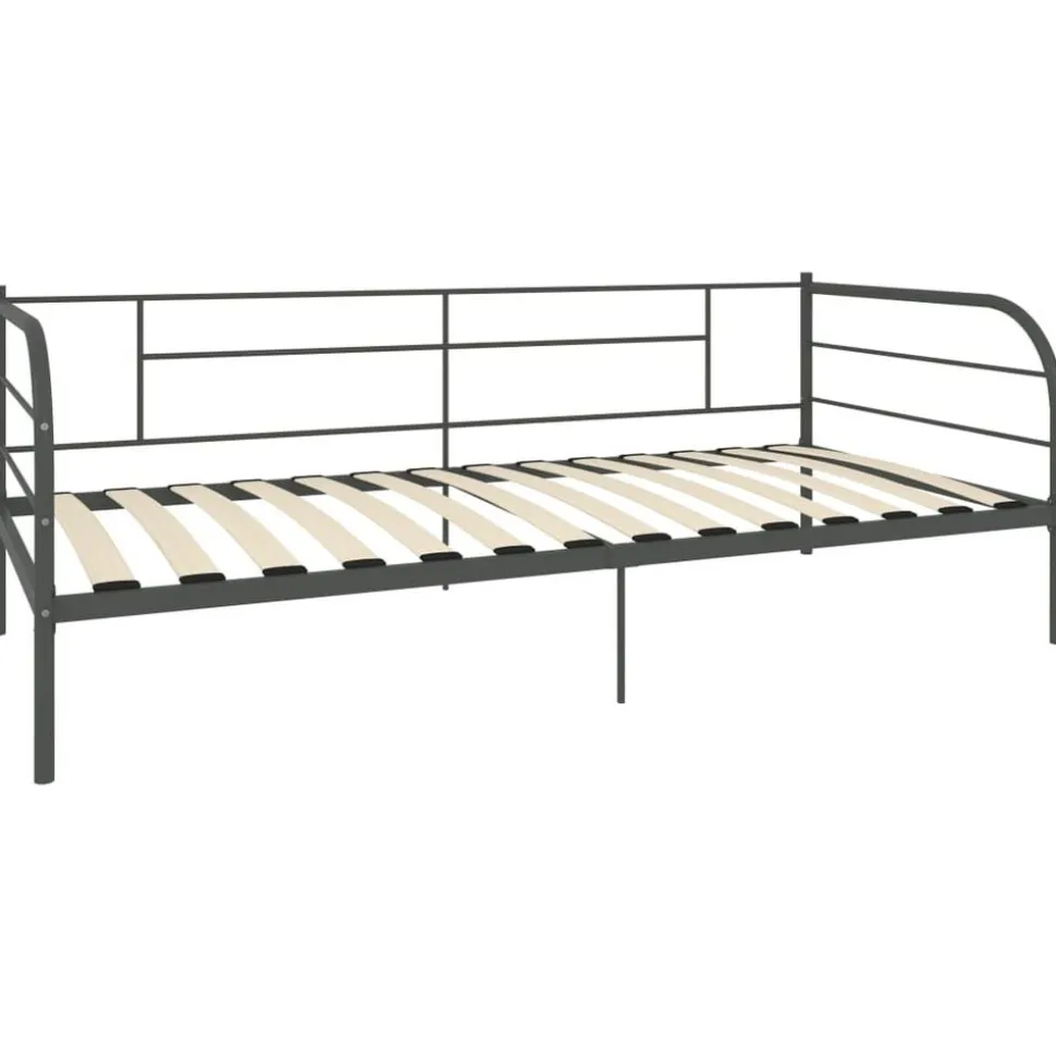 vidaXL Bedbank metaal grijs 90x200 cm