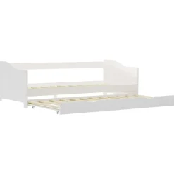 vidaXL Bedbank uittrekbaar grenenhout wit 90x200 cm