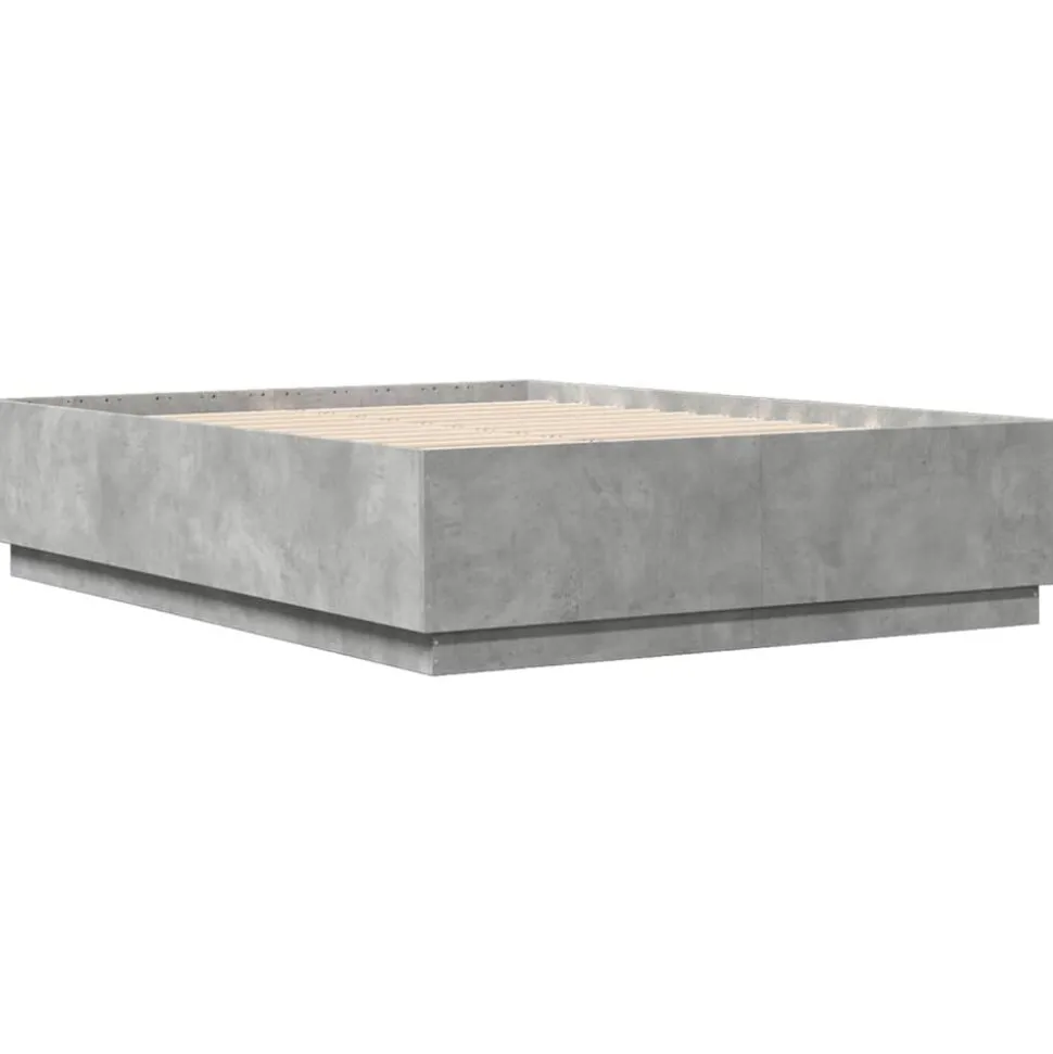 vidaXL Bedframe bewerkt hout betongrijs 160x200 cm