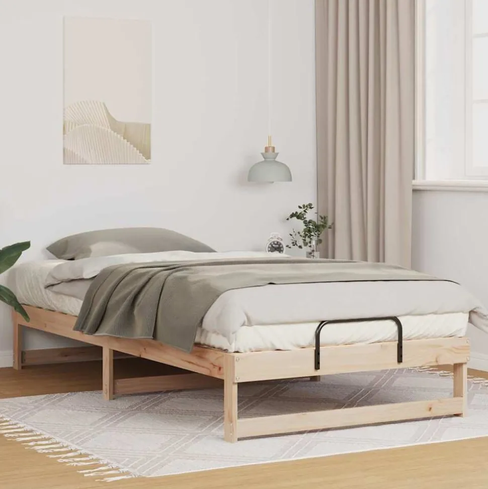 vidaXL Bedframe Bruin 100 x 200 cm Massief grenenhout