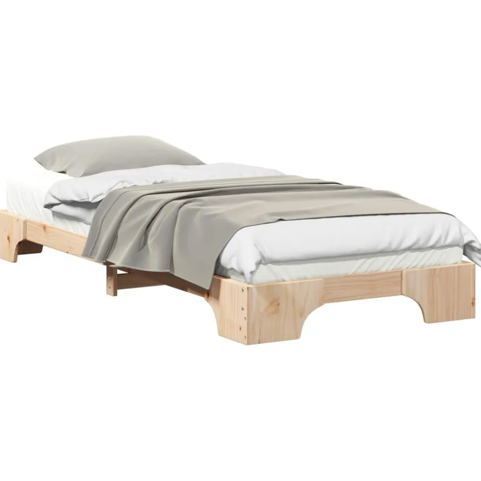 vidaXL Bedframe Bruin 80 x 210 cm Massief grenenhout