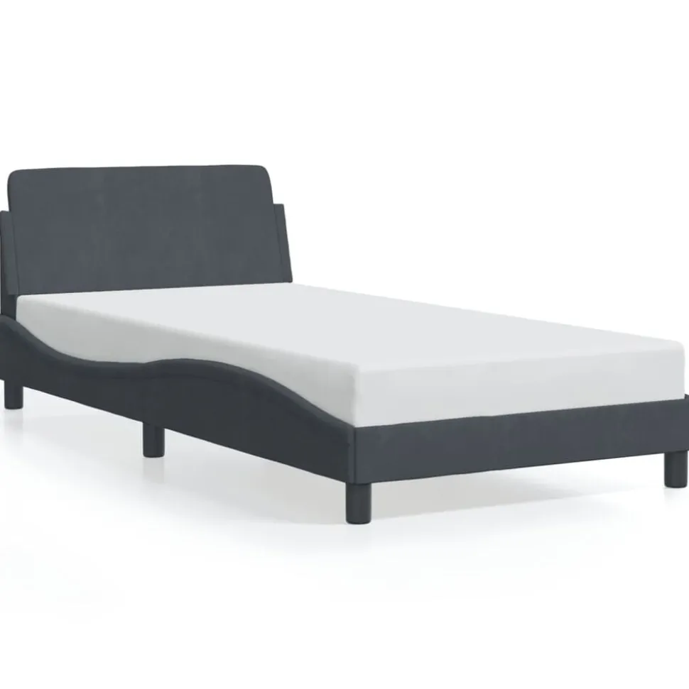 vidaXL Bedframe "Dover" fluweel donkergrijs 100x203 cm