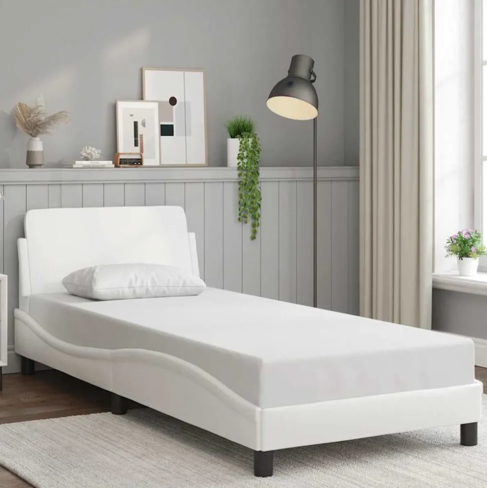 vidaXL Bedframe "Dover" kunstleer wit 80x200 cm