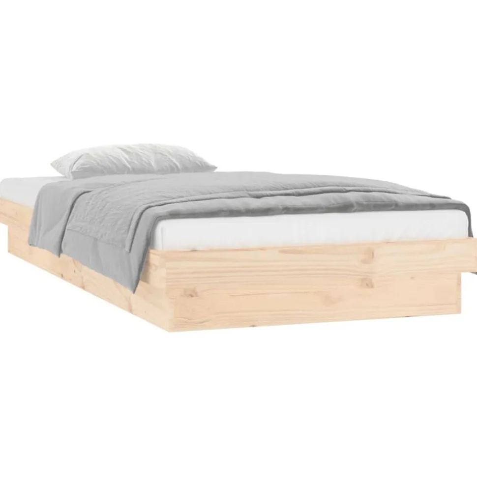 vidaXL Bedframe LED massief hout 90x200 cm
