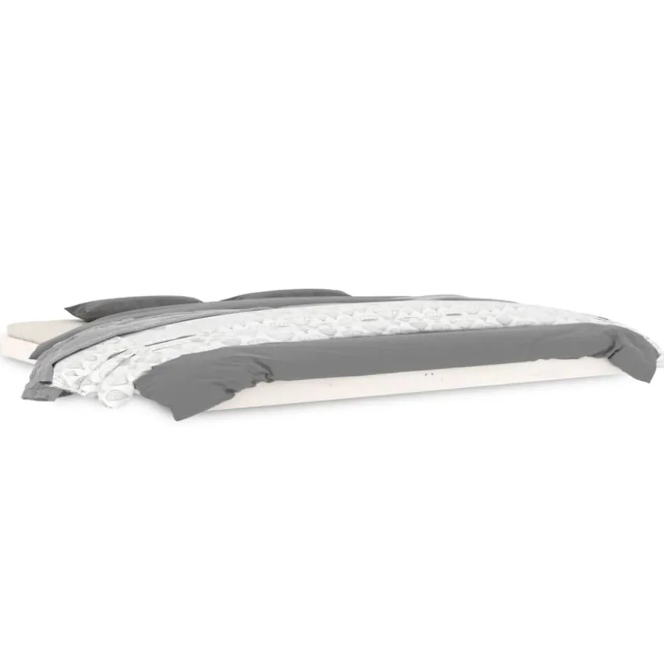 vidaXL Bedframe massief grenenhout wit 200x200 cm