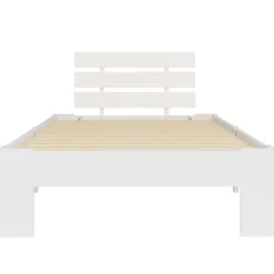 vidaXL Bedframe massief grenenhout wit 90x200 cm