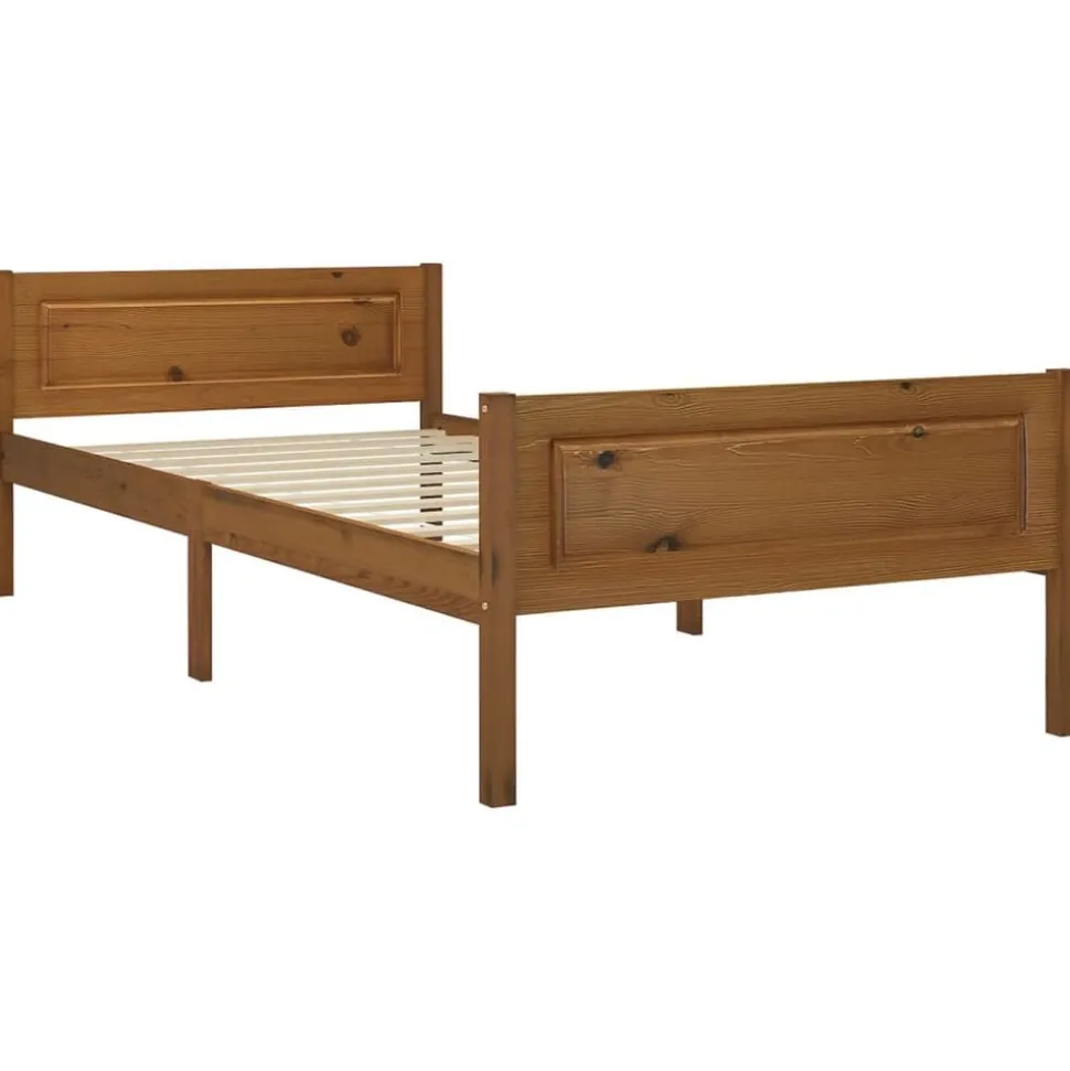 vidaXL Bedframe massief grenenhout honingbruin 100x200 cm