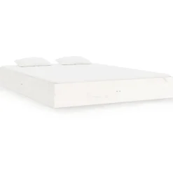 vidaXL Bedframe massief hout wit 200x200 cm