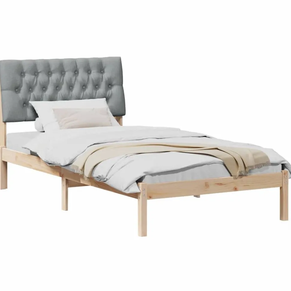 vidaXL Bedframe met Gevoerd Hoofdgedeelte Bruin 100 x 200 cm