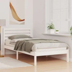 vidaXL Bedframe met hoofdeinde Wit 80 x 200 cm Massief grenenhout