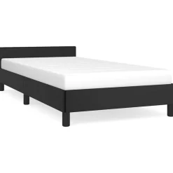 vidaXL Bedframe met hoofdeinde zonder matras 80x200 cm zwart