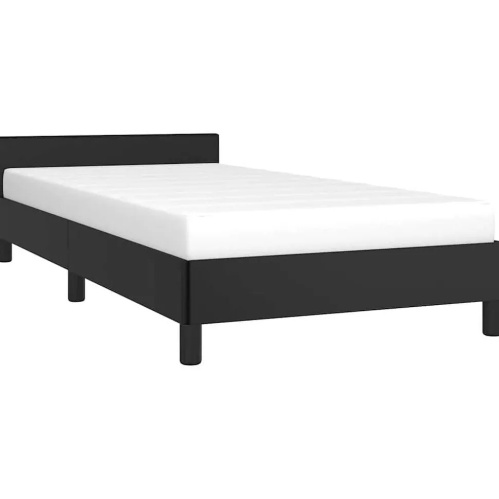 vidaXL Bedframe met hoofdeinde zonder matras 80x200 cm zwart
