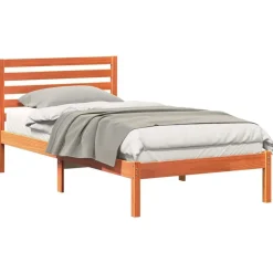 vidaXL Bedframe met hoofdeinde Wasbruin 80 x 200 cm Massief grenenhout