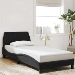 vidaXL Bedframe met hoofdeinde "Dover" 80x200 cm fluweel zwart