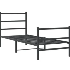 vidaXL Bedframe met hoofd- en voeteneindemetaal zwart 75x190 cm