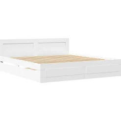 vidaXL Bedframe met hoofdeinde zonder matras 200x200 cm wit