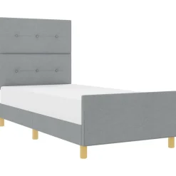 vidaXL Bedframe met hoofdeinde Lichtgrijs 80 x 200 cm Stof