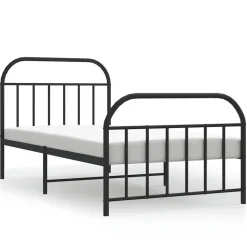 vidaXL Bedframe met hoofd- en voeteneinde metaal zwart 100x200 cm