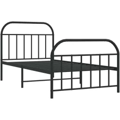 vidaXL Bedframe met hoofd- en voeteneinde metaal zwart 100x200 cm
