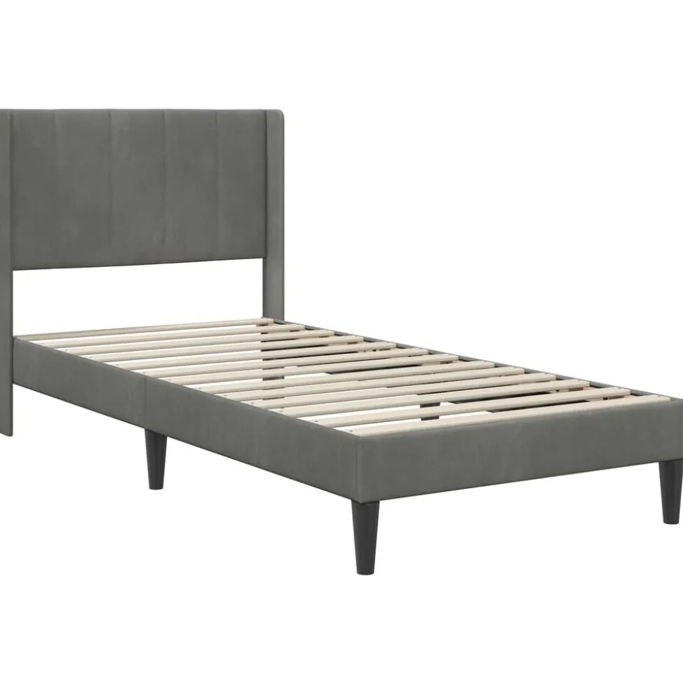 vidaXL Bedframe met hoofdeinde Donkergrijs 80 x 200 cm Fluweel