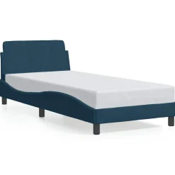 vidaXL Bedframe met hoofdeinde "Dover" fluweel blauw 80x200 cm