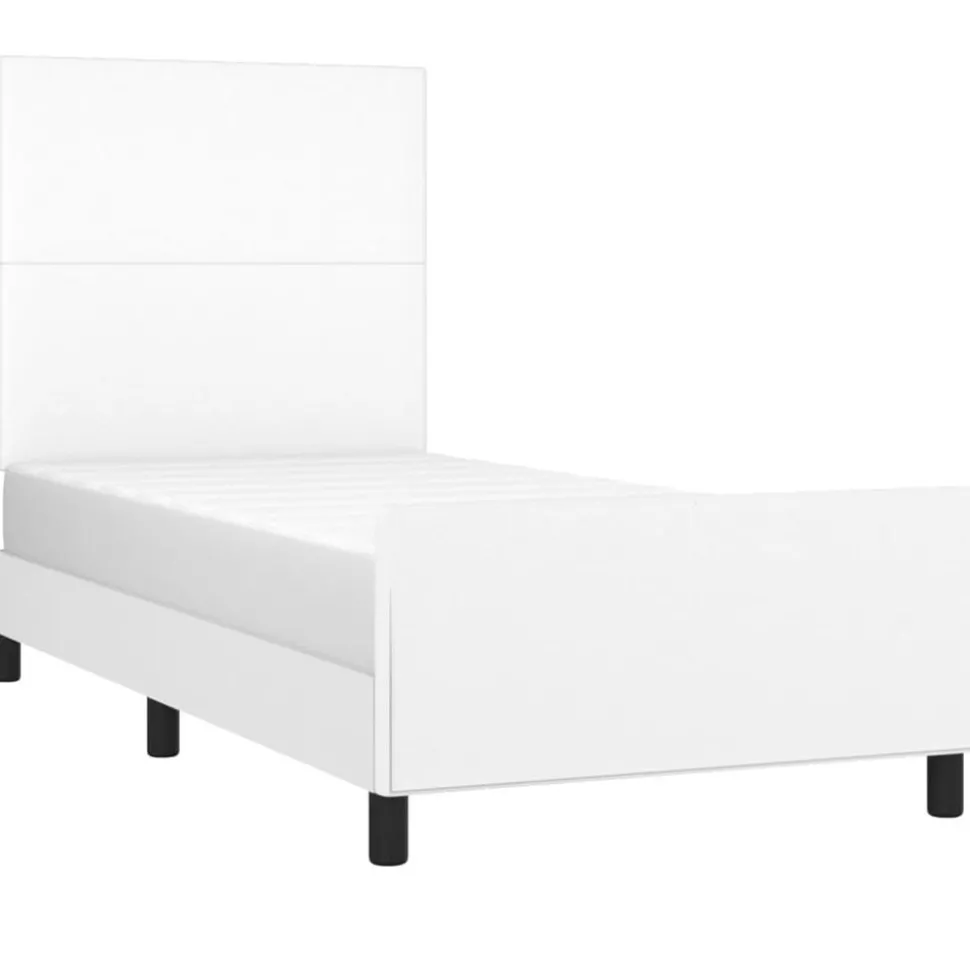 vidaXL Bedframe met hoofdbord kunstleer wit 80x200 cm