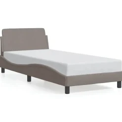 vidaXL Bedframe met hoofdeinde "Dover" 80x200 cm stof taupe