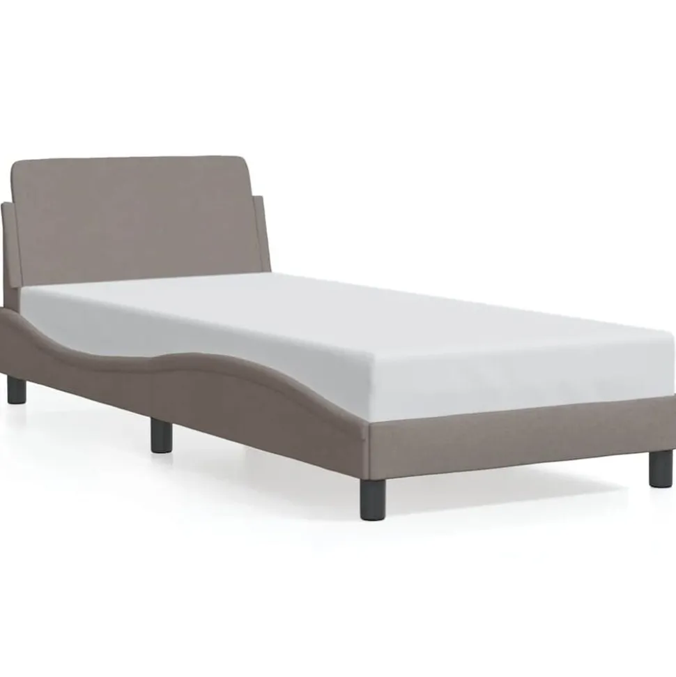vidaXL Bedframe met hoofdeinde "Dover" 80x200 cm stof taupe