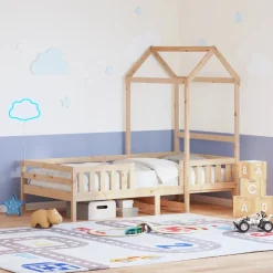 vidaXL Bedframe met huisje massief grenenhout 100x200 cm
