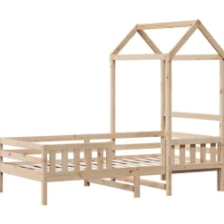 vidaXL Bedframe met huisje massief grenenhout 100x200 cm