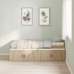 vidaXL Bedframe met lade Sonoma Eiken 90 x 200 cm Bewerkt hout
