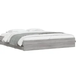 vidaXL Bedframe met lades bewerkt hout grijs sonoma eiken 200x200 cm