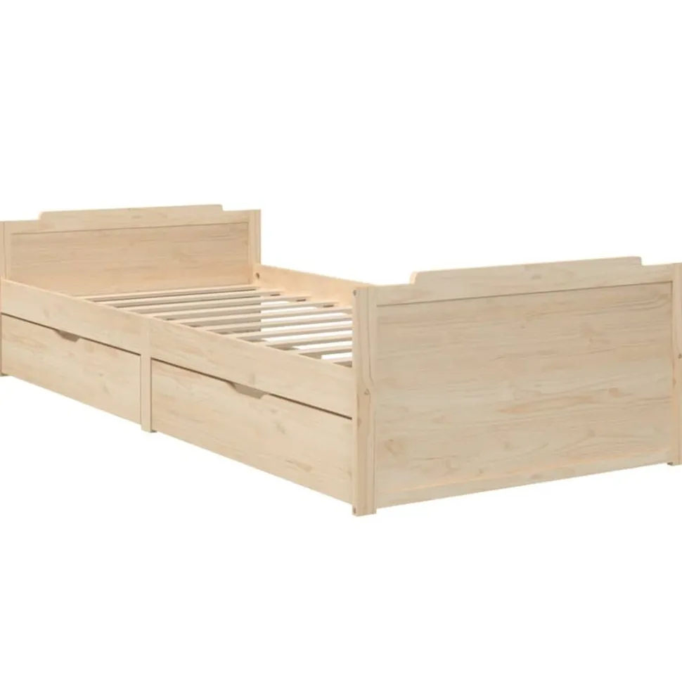 vidaXL Bedframe met lades massief grenenhout 90x200 cm