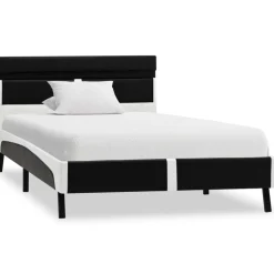 vidaXL Bedframe met LED kunstleer zwart 90x200 cm