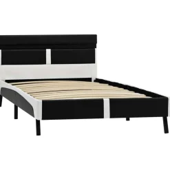 vidaXL Bedframe met LED kunstleer zwart 90x200 cm