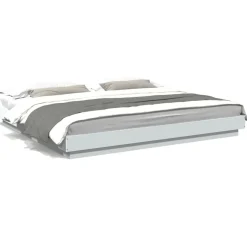 vidaXL Bedframe met LED-verlichting bewerkt hout wit 200x200 cm
