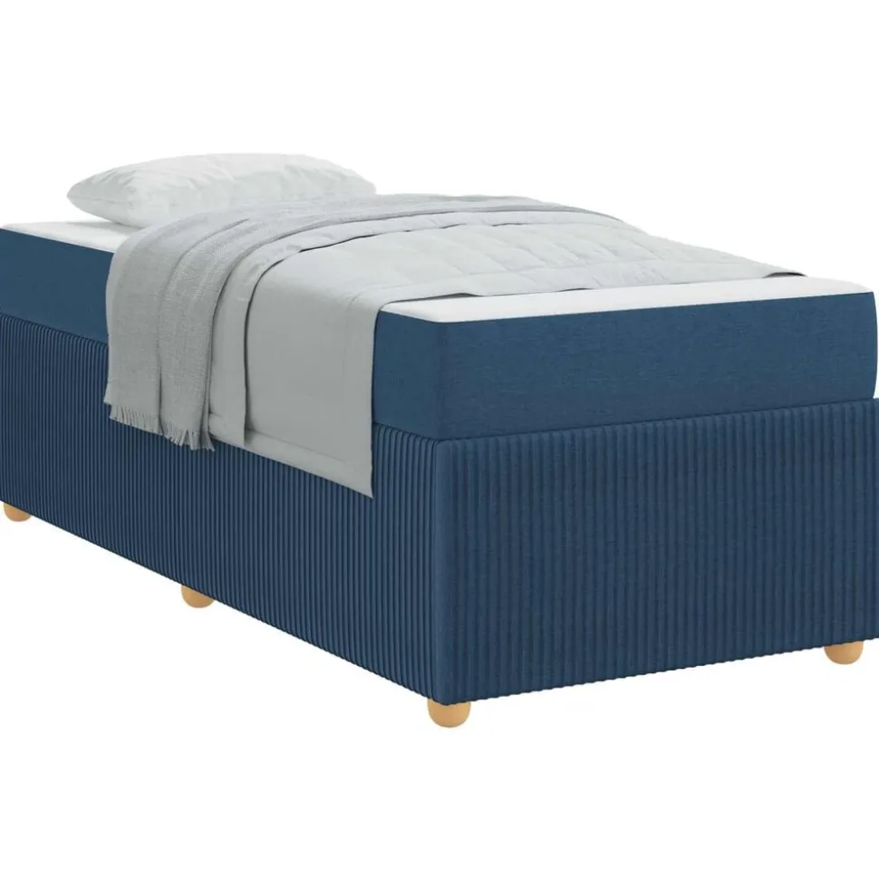 vidaXL Bedframe met matras Blauw 80 x 200 cm Stof