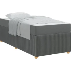 vidaXL Bedframe met matras Donkergrijs 80 x 200 cm Stof