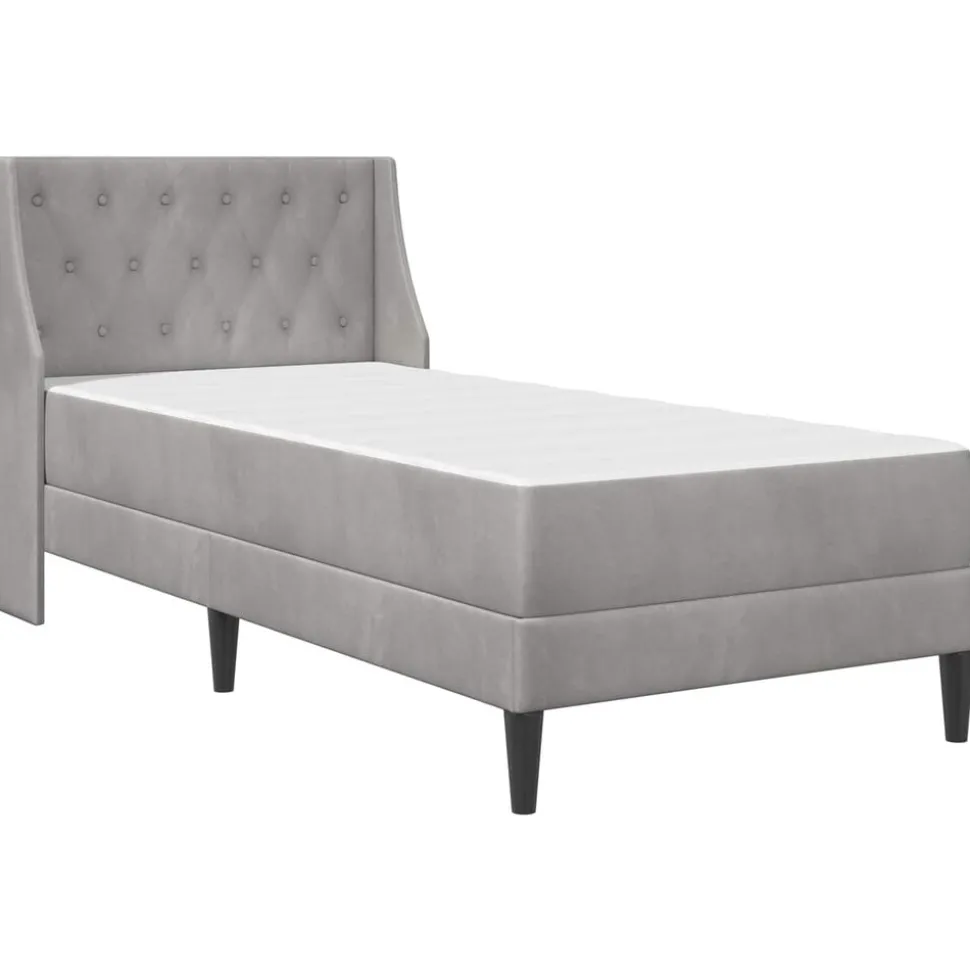 vidaXL Bedframe met matras Lichtgrijs 80 x 200 cm Fluweel