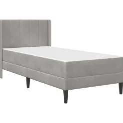 vidaXL Bedframe met matras Lichtgrijs 80 x 200 cm Fluweel