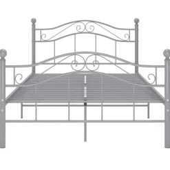 vidaXL Bedframe metaal grijs 120x200 cm