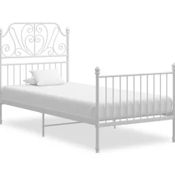 vidaXL Bedframe metaal wit 90x200 cm