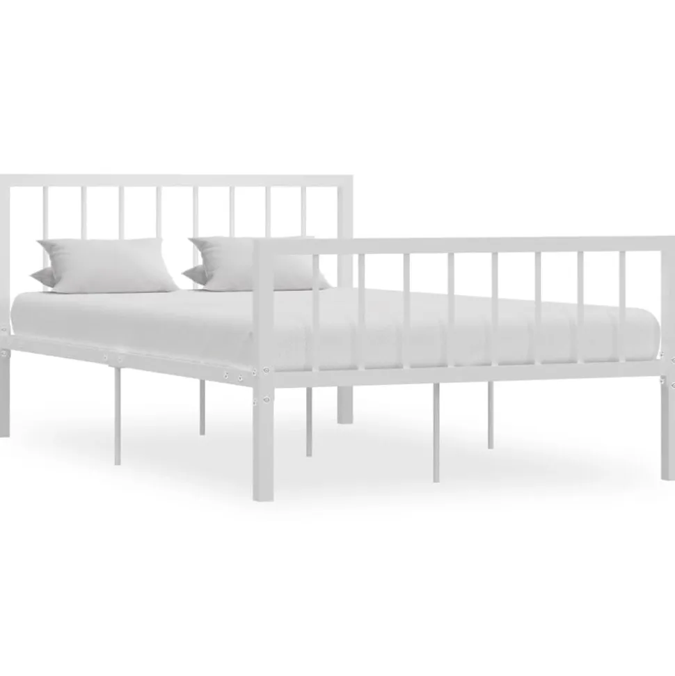 vidaXL Bedframe metaal wit 120x200 cm