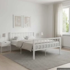 vidaXL Bedframe metaal wit 120x200 cm