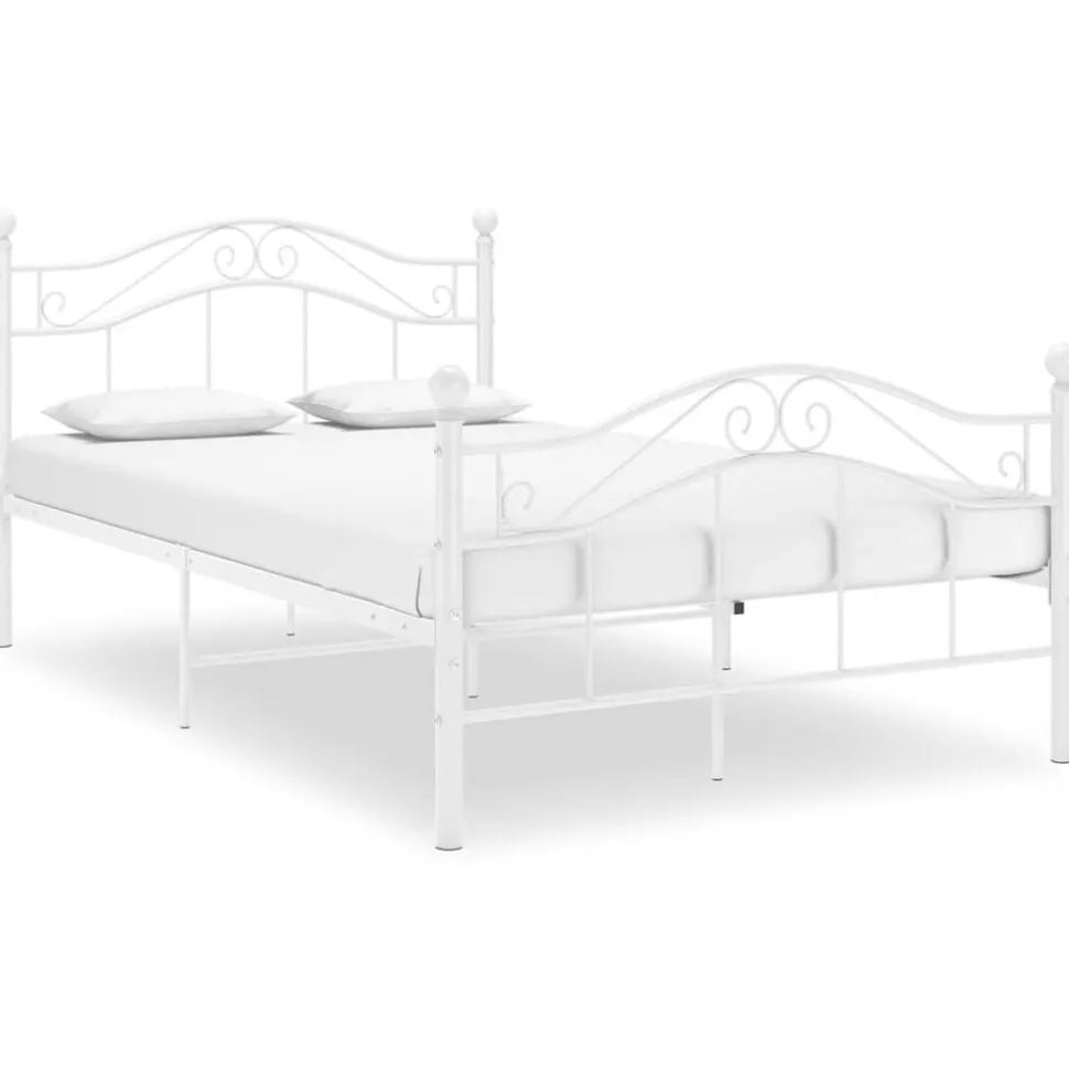 vidaXL Bedframe metaal wit 120x200 cm